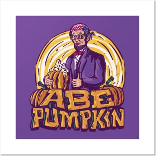 Abe Pumpkin // Funny Halloween Abe Lincoln Posters and Art